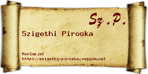 Szigethi Piroska névjegykártya
